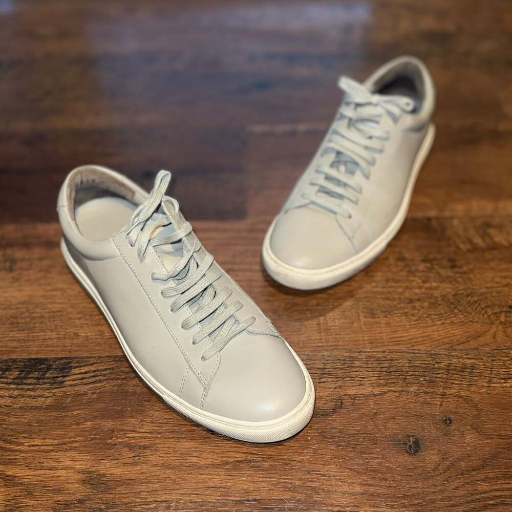Oliver Cabell Low 1 Minimalist Leather Sneakers in Grey Size 42 US 9